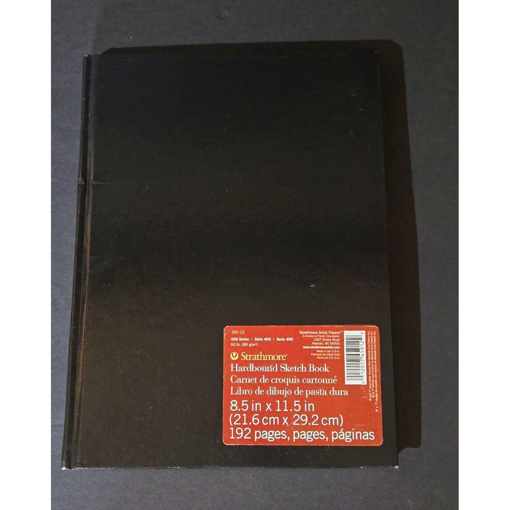 Strathmore 400 Series Hardbound Sketch Book 8.5 x 11.5, 192 Pages, Black